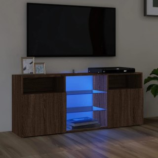  Szafka TV z oświetleniem LED, brązowy dąb, 120x30x50 cm