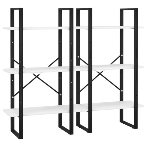  Regał na książki, biały, 60x30x210 cm, materiał drewnopochodny