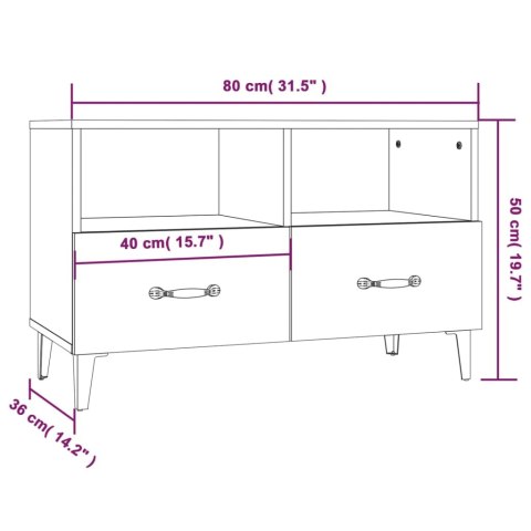  Szafka pod TV, biała, 80x36x50 cm, materiał drewnopochodny