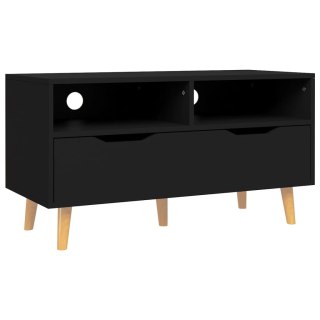  Szafka pod TV, czarna, 90x40x48,5 cm, materiał drewnopochodny