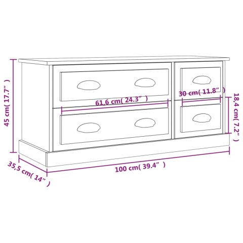  Szafka pod TV, dąb sonoma 100x35,5x45cm materiał drewnopochodny