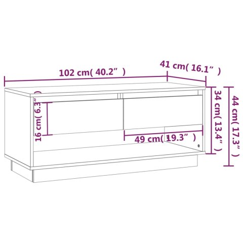  Szafka pod TV, przydymiony dąb, 102x41x44 cm