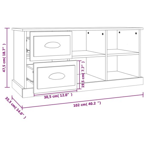  Szafka pod TV, szarość betonu, 102x35,5x47,5 cm