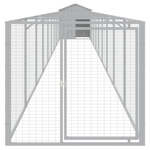  Buda dla psa, z dachem, jasnoszara, 117x1017x123 cm, stal