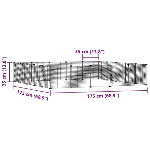  Klatka dla zwierząt z bramką, 20 paneli, czarna, 35x35 cm, stal