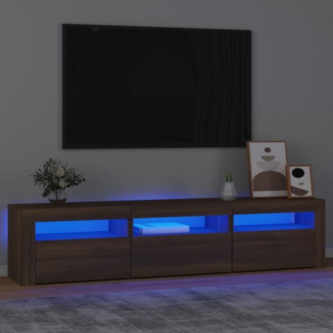  Szafka pod TV z oświetleniem LED, brązowy dąb, 180x35x40 cm