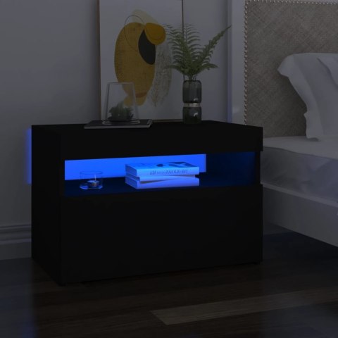  Szafka pod TV z oświetleniem LED, czarna, 60x35x40 cm