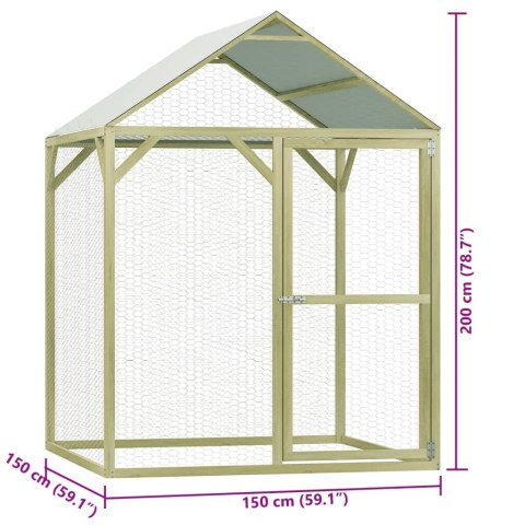  Klatka dla drobiu, 1,5x1,5x2 m, stal