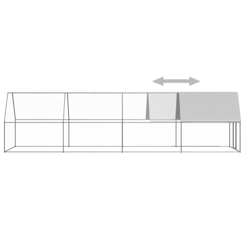  Klatka zewnętrzna dla kurcząt, 2x8x2 m, stal galwanizowana