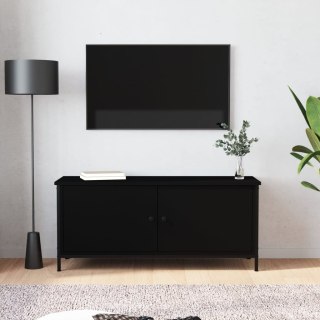  Szafka pod TV, czarna, 102x35x45 cm, materiał drewnopochodny