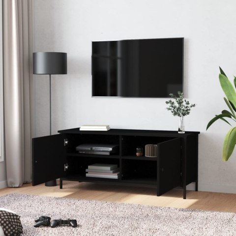  Szafka pod TV, czarna, 102x35x45 cm, materiał drewnopochodny