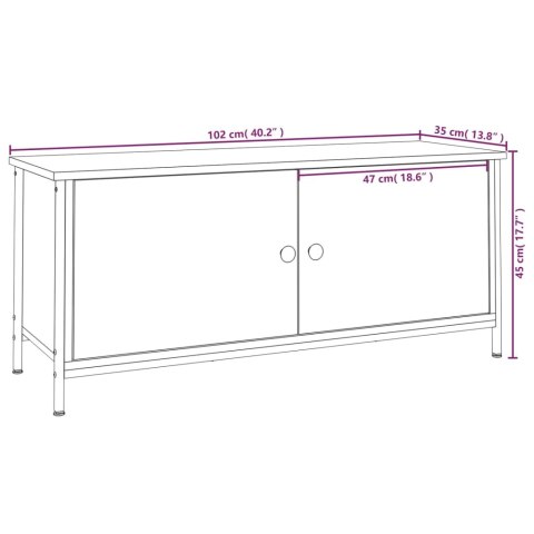  Szafka pod TV, czarna, 102x35x45 cm, materiał drewnopochodny