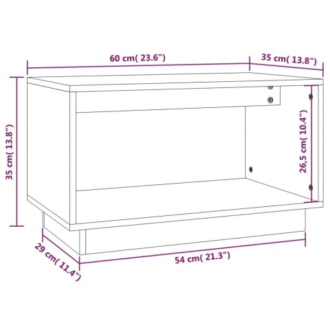  Szafka pod TV, miodowy brąz, 60x35x35 cm, lite drewno sosnowe