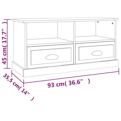  Szafka pod TV, szary dąb sonoma, 93x35,5x45 cm