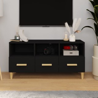  Szafka pod TV, czarna, 102x36x50 cm, materiał drewnopochodny