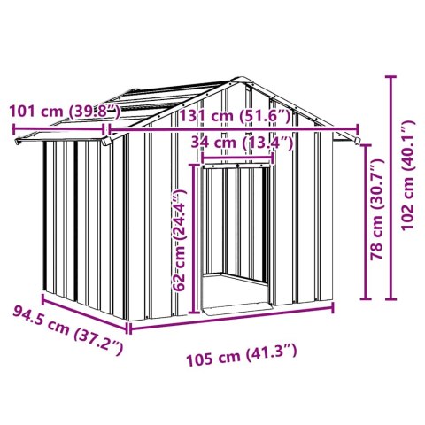  Buda dla psa z dachem, 131x101x102 cm, stal galwanizowana