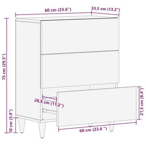  Komoda 60x33,5x75 cm Drewno lite Mango