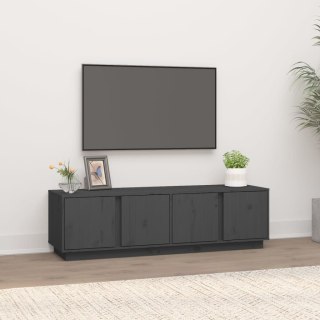  Szafka pod telewizor, szara, 140x40x40 cm, lite drewno sosnowe