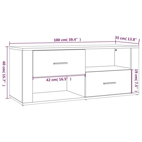  Szafka pod TV, szarość betonu, 100x35x40 cm