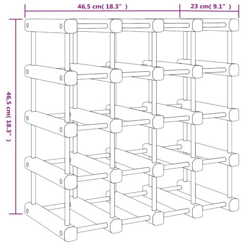  Stojak na 12 butelek wina, 46,5x23x46,5 cm, lite drewno sosnowe