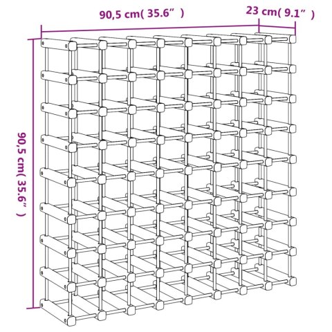  Stojak na 72 butelki wina, 90,5x23x90,5 cm, lite drewno sosnowe