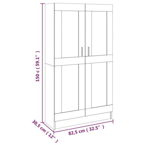  Szafka, szarość betonu 82,5x30,5x150 cm materiał drewnopochodny