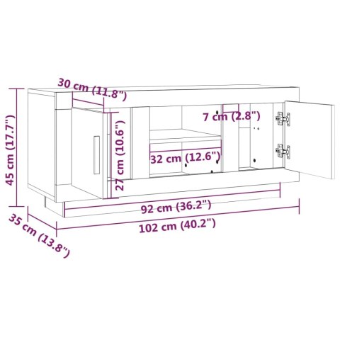  Szafka pod TV, dąb sonoma, 102x35x45 cm materiał drewnopochodny