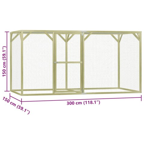  Klatka dla drobiu, 3x1,5x1,5 m, stal