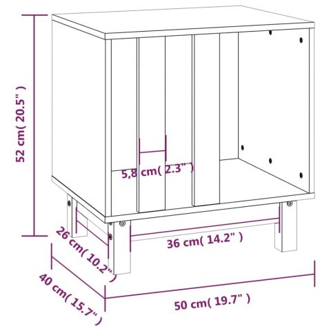  Domek dla psa, szary, 50x40x52 cm, lite drewno sosnowe