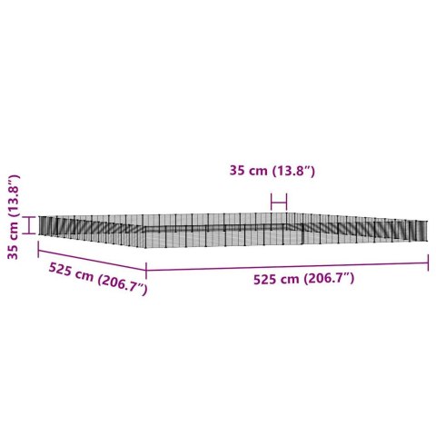  Klatka dla zwierząt z bramką, 60 paneli, czarna, 35x35 cm, stal
