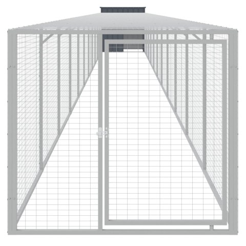  Kurnik z wybiegiem, antracytowy, 110x1221x110 cm, stal