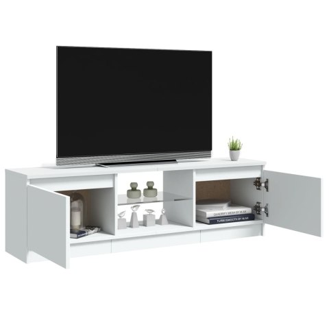  Szafka pod TV z oświetleniem LED, biała, 120x30x35,5 cm