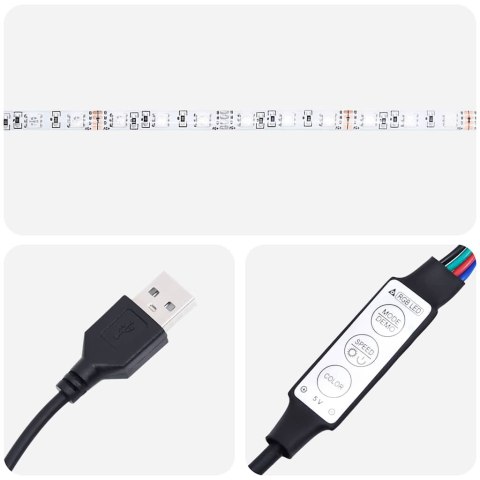  Wisząca szafka nocna z podświetleniem LED, szary dąb sonoma