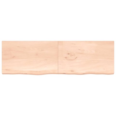  Półka, 200x60x(2-4) cm, surowe lite drewno dębowe