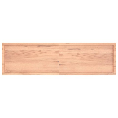  Półka, brązowa, 180x50x(2-4) cm, lakierowane lite drewno dębowe