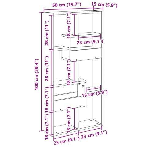  Szafka wisząca, dąb sonoma, 50x15x100, materiał drewnopochodny