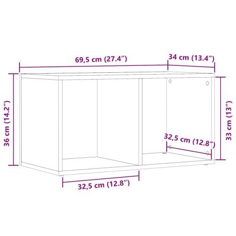  LP Skrzynia, stare drewno, 69,5x34x36 cm