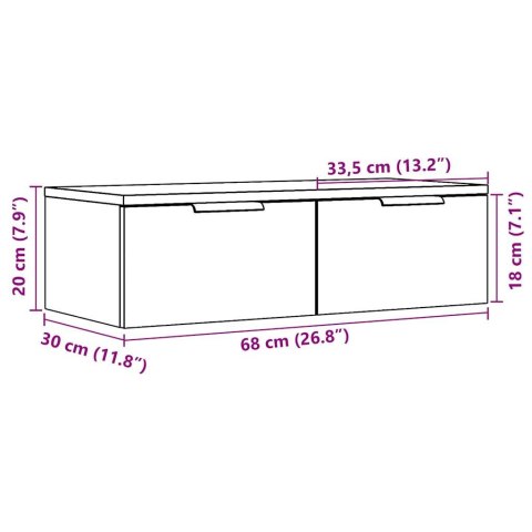  Szafka ścienna, dąb artisan, 68x30x20 cm