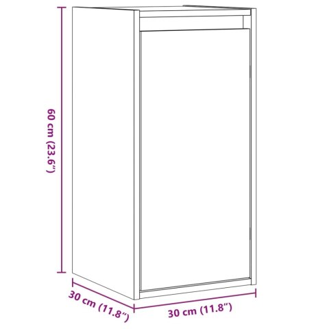  Szafka ścienna, biała, 30x30x60 cm, lite drewno sosnowe