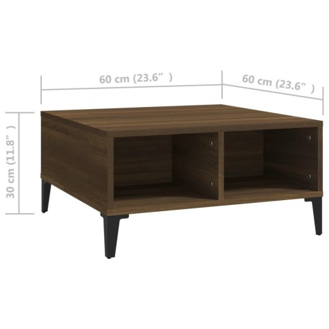  Stolik kawowy, brązowy dąb 60x60x30 cm, materiał drewnopochodny