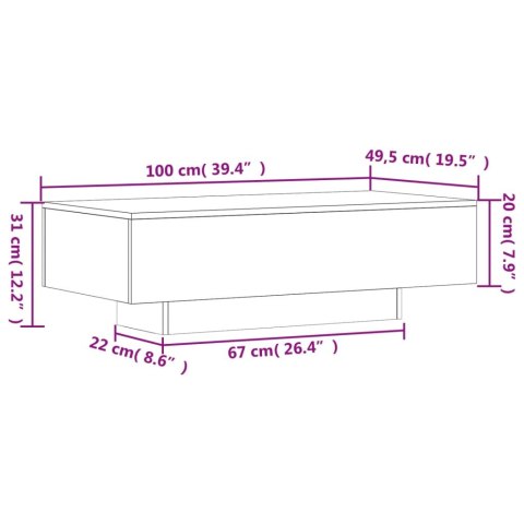  Stolik kawowy, czarny, 100x49,5x31 cm, materiał drewnopochodny