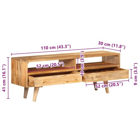  Szafka pod telewizor, 110x30x41 cm, lite drewno mango