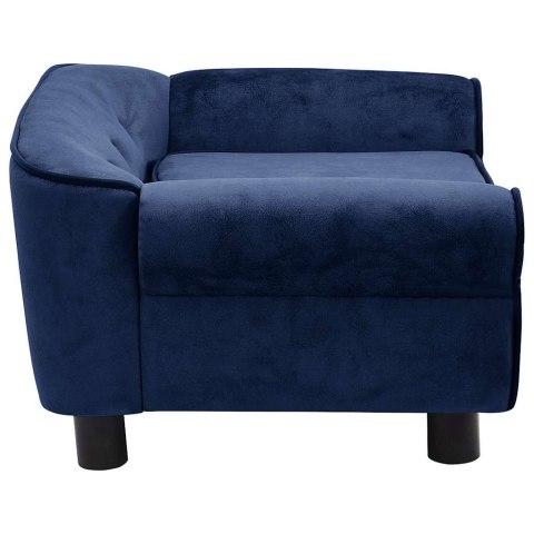  Sofa dla psa, niebieska, 72x45x30 cm, pluszowa