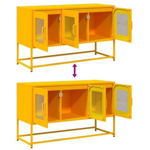  Szafka RTV, musztardowa, 100,5x39x60,5 cm, stal walcowana