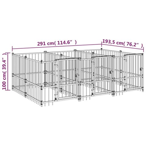  Kojec zewnętrzny dla psa, stalowy, 5,63 m²