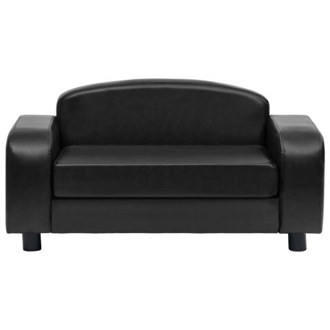  Sofa dla psa, czarna, 80x50x40 cm, sztuczna skóra