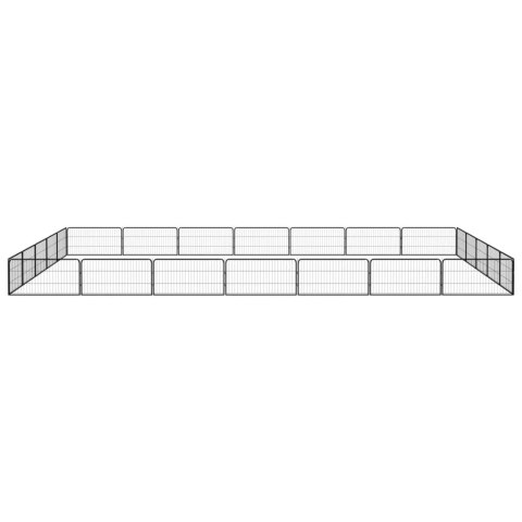  Kojec dla psa, 24 panele, czarny, 100x50 cm, stal