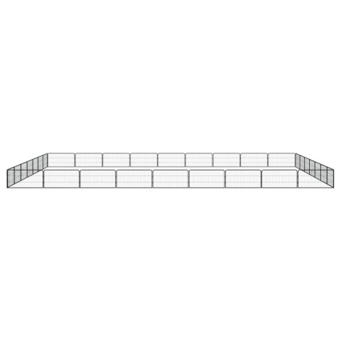  Kojec dla psa, 32 panele, czarny, 100x50 cm, stal