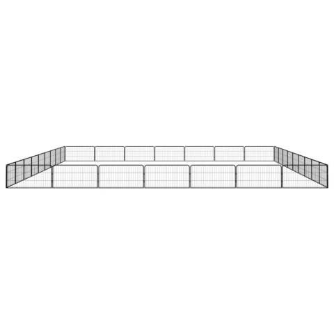  Kojec dla psa, 32 panele, czarny, 100x50 cm, stal