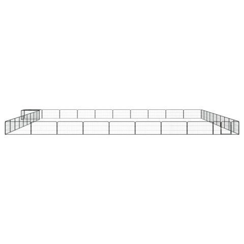  Kojec dla psa, 40 panele, czarny, 100x50 cm, stal